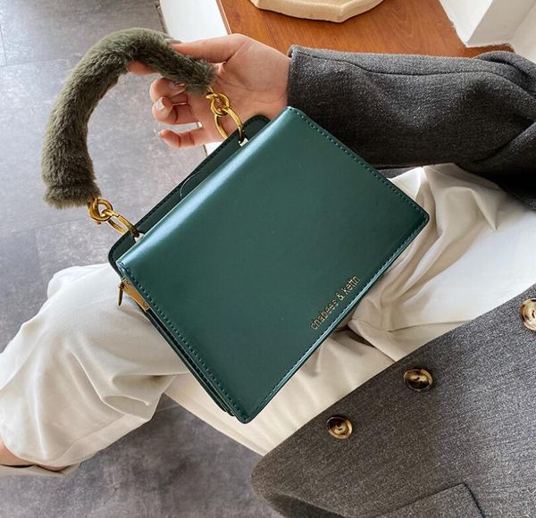 

fur handle vintage square flap mujer purse women crossbody bag 2019 female shoulderbag bolsa sac #2258
