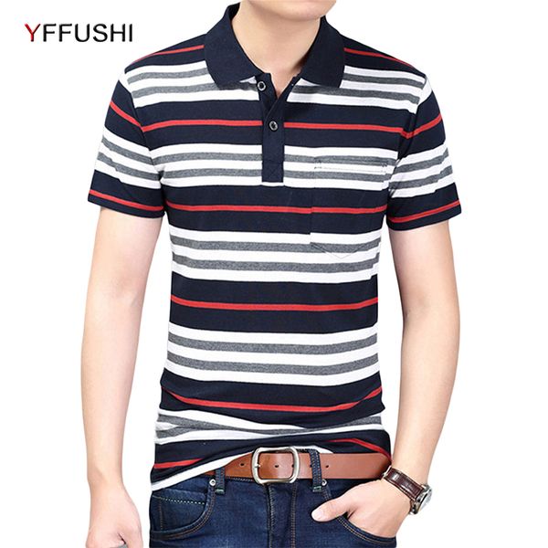 

Yffushi 2018 Fashion Brand Striped Men Polo Shirt Short Sleeve Polo Shirt Mens Summer Shirt Casual Top Shirts Male Clothing Designer Polo