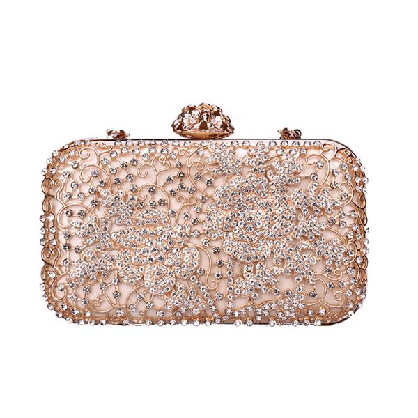 

Pink sugao crystal Luxury evening bag shoulder bag Bling party purse Top diamond Boutique Gold silver women wedding Day clutch bag