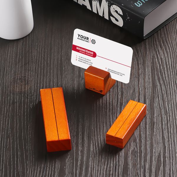 

2pcs natural wood p holder memo clips deskcalendar message clamps stand