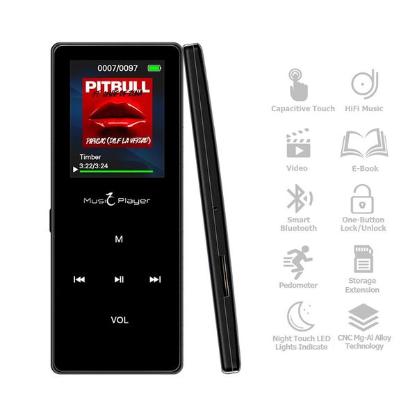 

mahdi x01bluetooth mp3 player sport 8gb 1.8" screen lossless music player recorder ebook fm radio