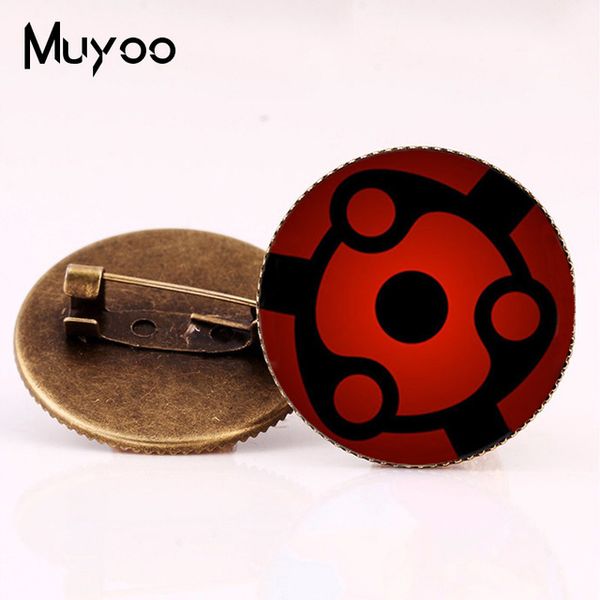 

2018 new style naruto brooches sharingan shippuuden eyes glass brooch silver bronze pin round 20mm pins gifts men handmade, Gray