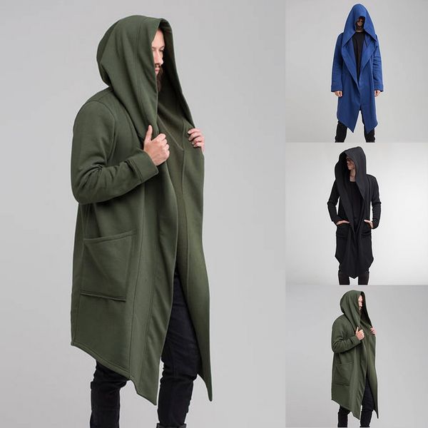

litthing 2019 men hooded sweatshirts black hip hop mantle hoodies fashion jacket long sleeves cloak man's coats outwear sale