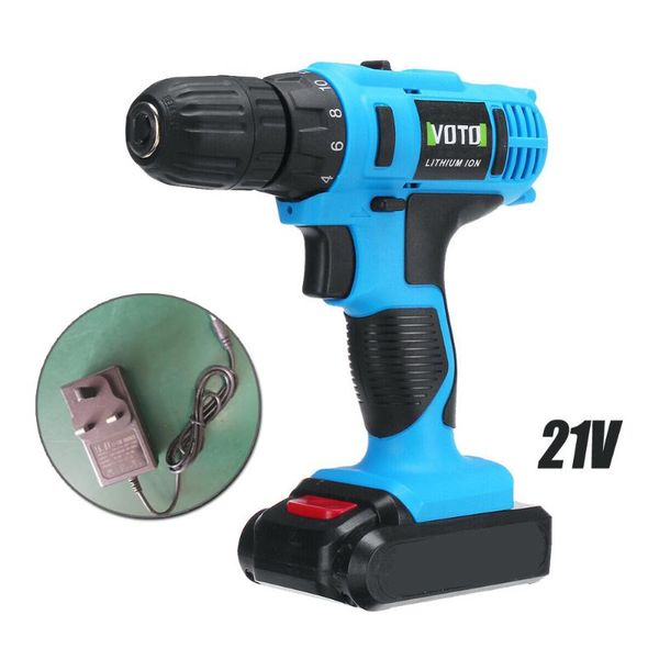 

21v electric cordless drill driver repair tool rechargeable w/ battery & charger 2000mah electric screwdriver power tools