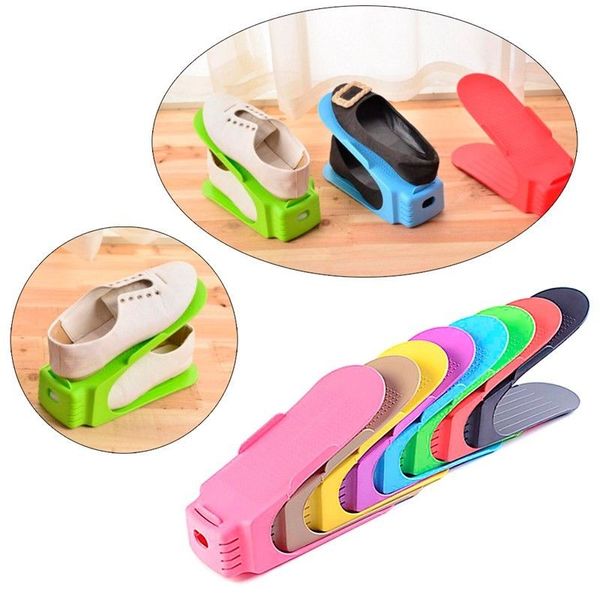 

storage holder shoes organizer stand display rack multicolor fashion practical plastic space saving home organization