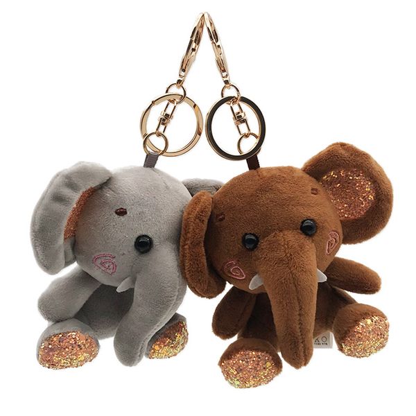 

mini elephant plush stuffed doll pendant keychain key chain holder bag decor