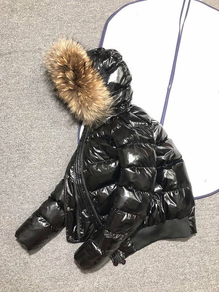 

2019 женская пуховая куртка воротник стойка белая утка пуховик женская легкая куртка с длинным рукавом 100% натуральный меховой воротник из, Black