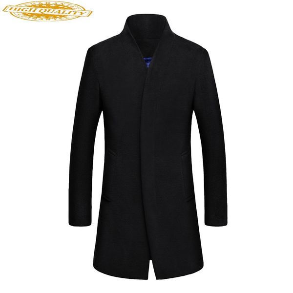 

woolen coat men korean style mens wool coat overcoat men plus size winter male jacket mens coats abrigo hombre kj239, Black