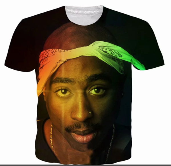 

popular singer rapper tupac 2pac t shirt men women funny 3d print summer short sleeve o neck crewneck casual a163, White;black