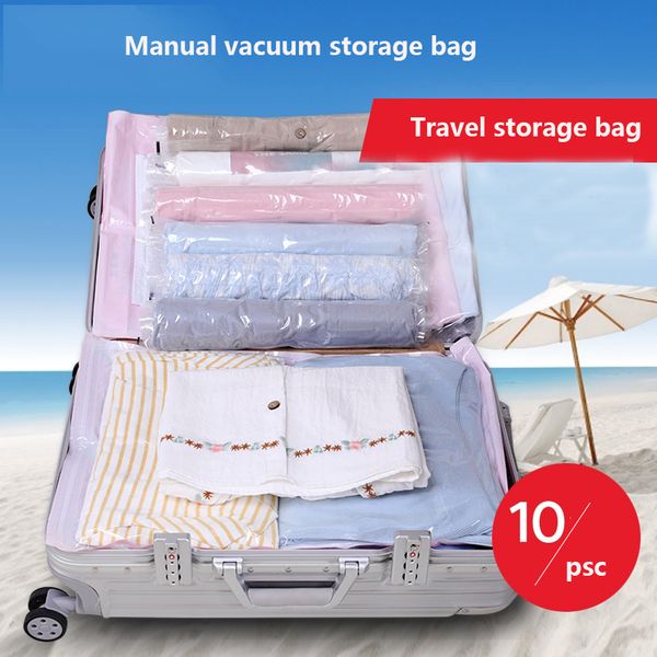 

olome 10pcs manual vacuum compression bag luggage special travel bag clothing sorting organize package wholesale