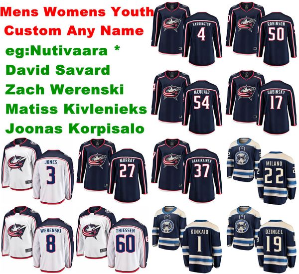 

columbus blue jackets jerseys youth kids markus nutivaara jersey korpisalo kivlenieks werenski savard ice hockey jerseys customize stitched, Black;red