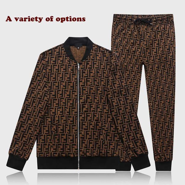 

spring and autumn men's luxury sportswear fashionable zipper suit jacket + trousers men's casual sportswear sportswear, Gray