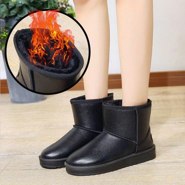 

новой зима женщина snow boots дорогая обувь дизайнеры fur платформа повседневной теплый короткие плюшевые мягкие дамы плюс размера лодыжки б, Black