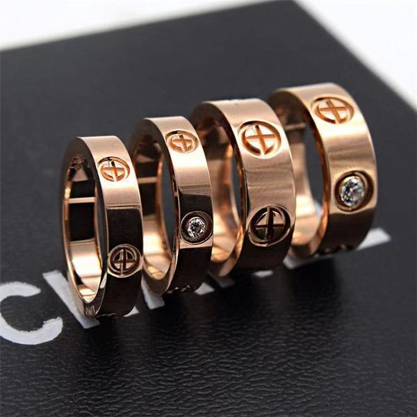

love screw titanium steel ring eternal diamond ring fashion couples wedding band ring accessories for women men, Silver