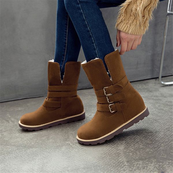 

lapolaka 2020 big size 43 dropship outdoor boots woman shoes keep warm fur russia winter snow boots female shoes women boot, Black