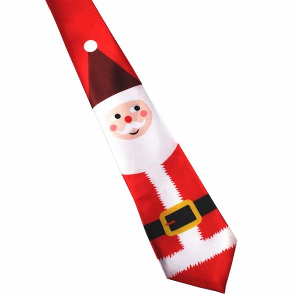 

printed christmas tie 128cm novelty necktie red santa claus snowflake neck tie for festival gift