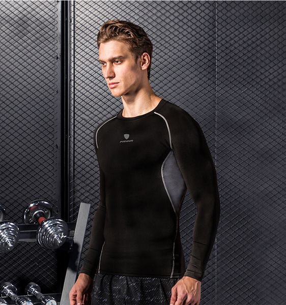 

mens sports t-shirt designer fashion quick dry clothers 2020 new style long sleeve running gym clothes size s~3xl clothing, White;black
