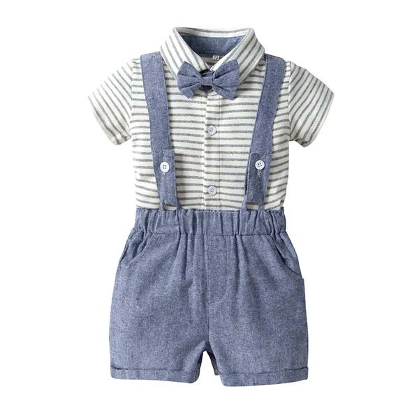 

3pcs baby boy clothing set summer baby boys suit shorts shirt children kid clothes suits formal wedding party gentleman costume, White