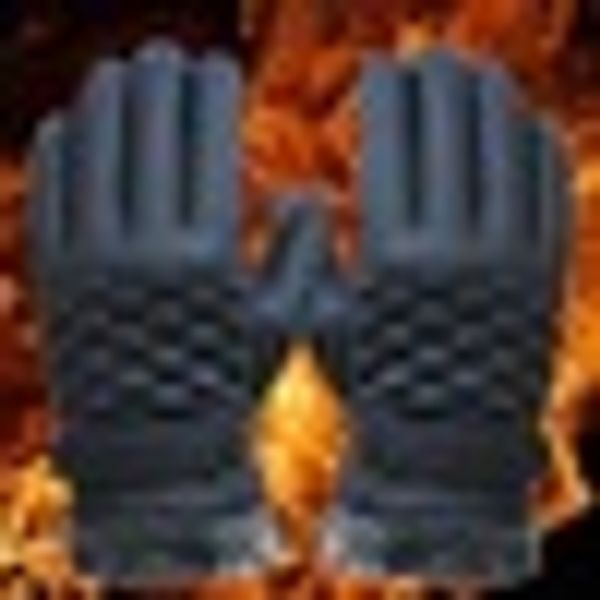 

winter gloves men keep warm thicken faux leather gloves touch screen anti-skid outdoor sports cycling skiing gloves#1120, Blue;gray