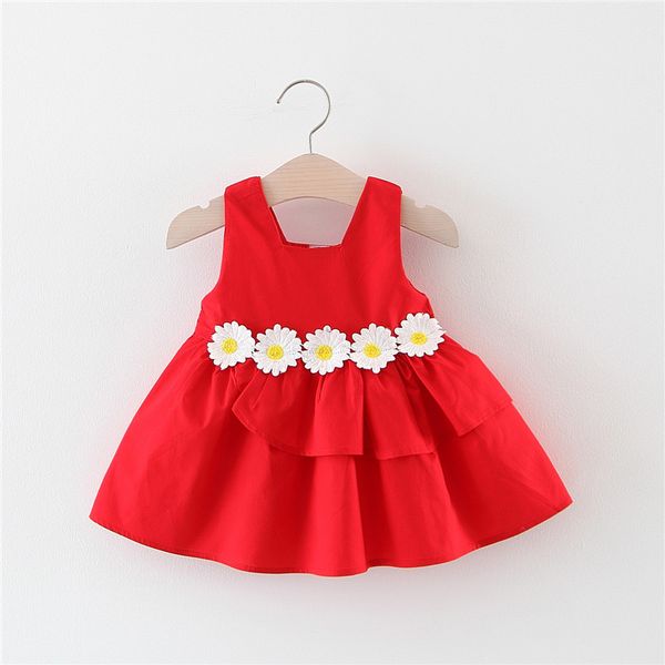 

bnwige toddler baby girls dress flower heart shape cotton princess party birthday dress 2019 new girl clothes baby vestido 0-24m, Red;yellow
