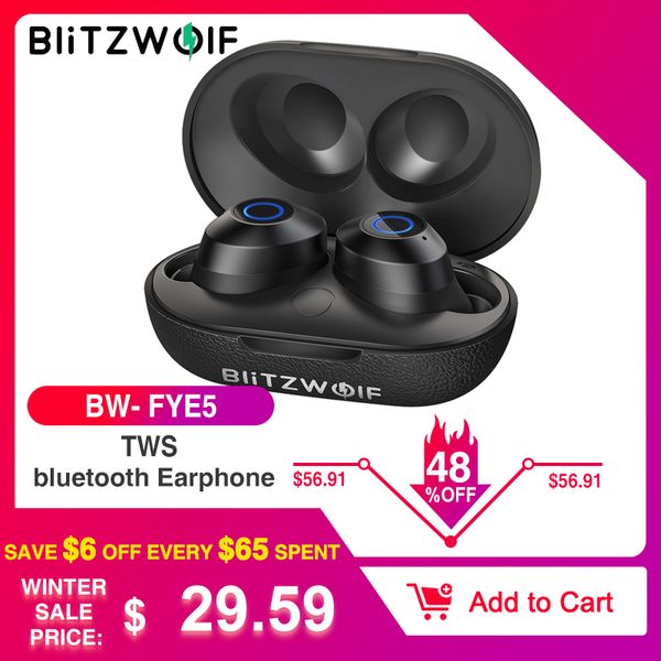 

blitzwolf fye5 bluetooth v5.0 tws true wireless in-ear earphone sports stereo waterproof hifi mini earbuds headset headphones