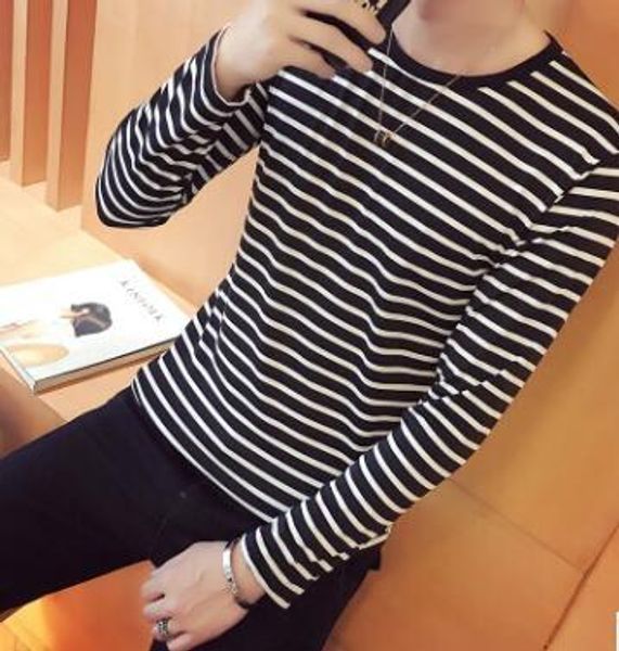 

бренд футболка человек ecttc корейский harajuku черный белый полосатый футболка мужчины женщины унисекс свободные негабаритных экстра длинны, White;black