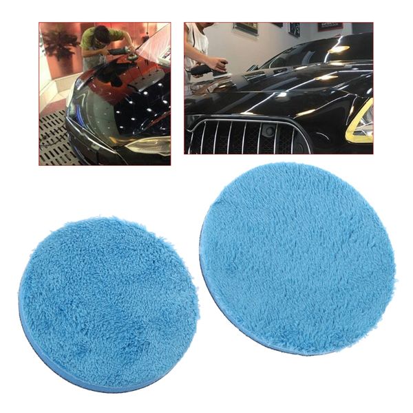 

new 1 pc auto car microfiber buff sponge polishing plated crystal pad for rotary da polishers high quality