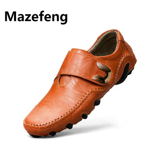 

summer men casual shoes breathable genuine leather shoes men loafers soft moccasins flats driving luxury high quality, Black