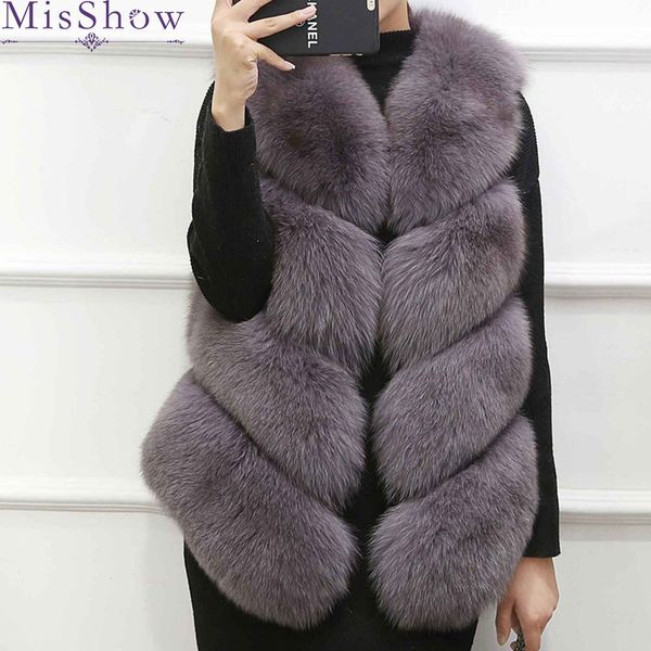 

2019 new faux fur coat women sleeveless waistcoat fur gilet women's jacket thick warm vest for ladies, Black