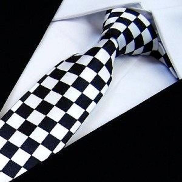 

hooyi 2019 slim ties skinny tie men's necktie polyester plaid fashion neckties black white check bowties butterfly, Blue;white