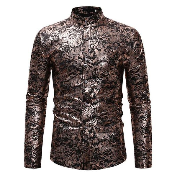 

stamping printing long sleeved shirt new casual designer slim shirt fashion casual long sleeved shirt autumn mens hot, White;black