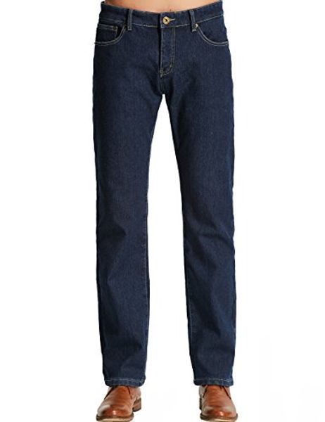 

sslr men's straight fit fleece lined denims jeans, Blue