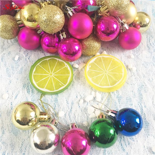 

24pcs 30mm christmas tree ball bauble hanging home party ornament decor christmas decorations for home gifts for the new year 6z