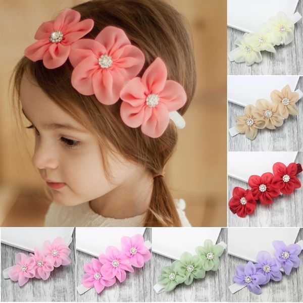 

2020children's hair band baby's diamond flower headdress bright pink baby's hair accessories headdress, Silver