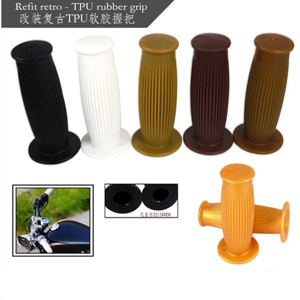 

universal 7/8'' 22mm rubber hand grips vintage motorcycle handlebar handgrips mx offroad dual sport bike cafe racer