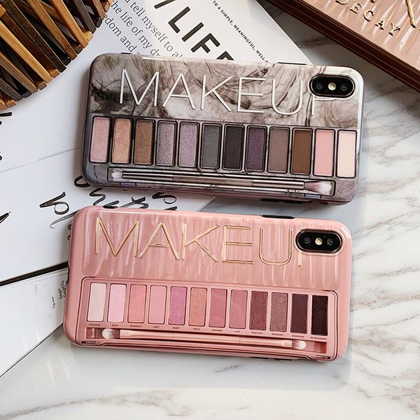 

Макияж Тени для век Palette телефон чехол для iphone XS Max XR XS 6 6s 7 8 плюс глянцевый мягкий с
