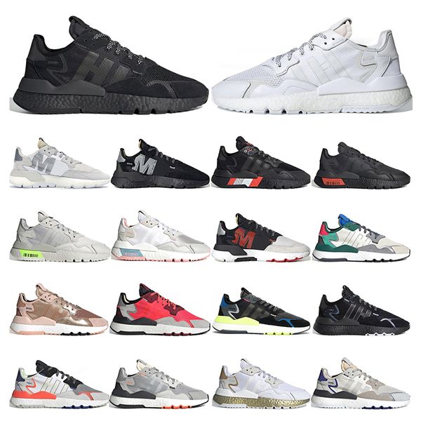 

mens sneakers nite jogger fashion running shoes womens triple black white reflective xeno active blue vapour pink breathable sports outdoor