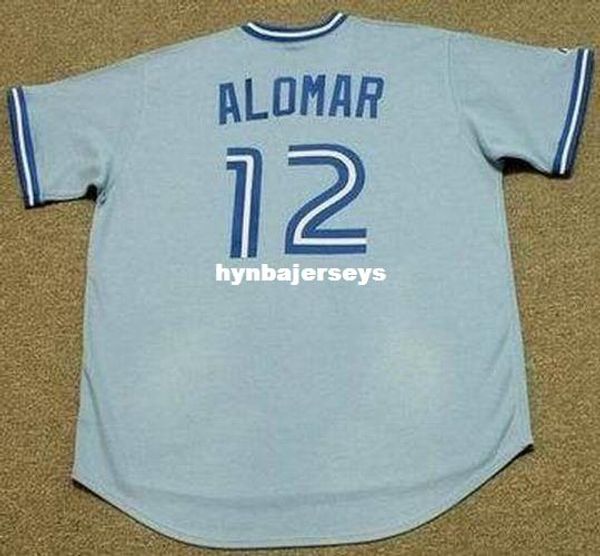 

custom roberto alomar stitched throwbacks away baseball jersey retro mens jerseys shirt, Blue;black