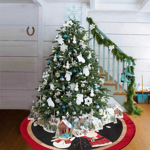 

burlap snowflake christmas tree skirt ornament 35inch diameter christmas