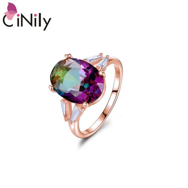 

cinily cubic zirconia white zircon rose gold colour women ring jewelry gift size 6-8 nj476, Golden;silver