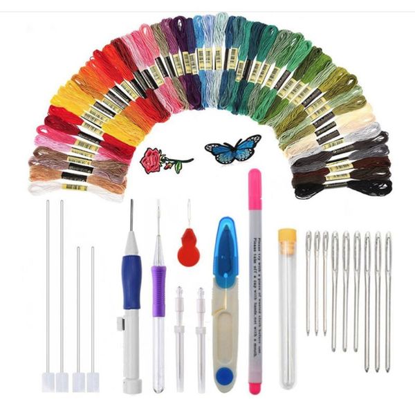 

chinese cross stitch kit embroidery needlework sets punch needles poking diy crossstitch knitting art handmaking with thread, Black