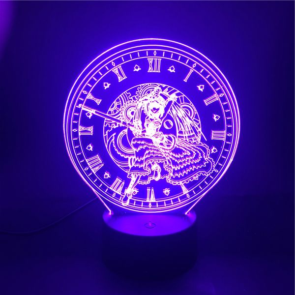 

3d lamp kurumi date a live the alarm clock base atmosphere for birthday decoration battery powered usb led night light lamp