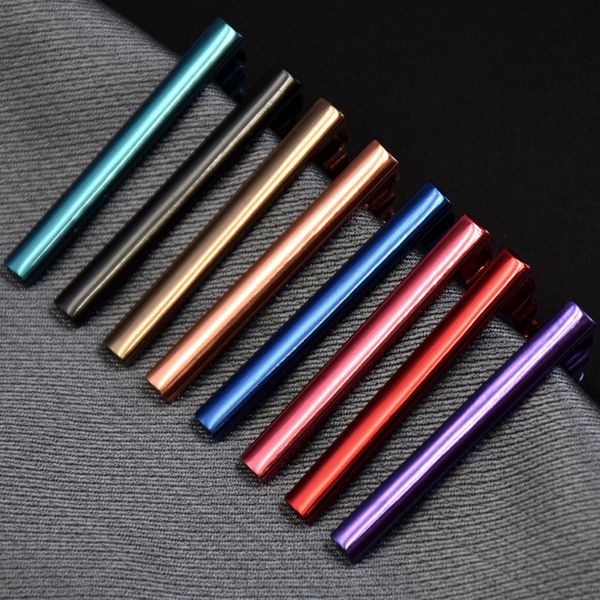 

fashion tie clips men neckcloth decorations accessories male metal tie clip colorful neck pin gifts for gentle men 2019 jewelry, Silver;golden
