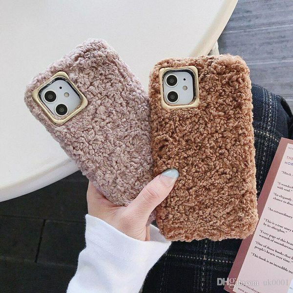 

2019 winter phone case плюша для iphone 11promax lamb fur shell тпу мягкий чехол 6/7/8 xsmax хт крышки yy