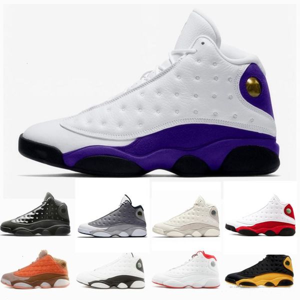 

2019 new 13 13s lakers rivals white purple mens basketball shoe flint atmosphere grey cap and gown sports sneakers