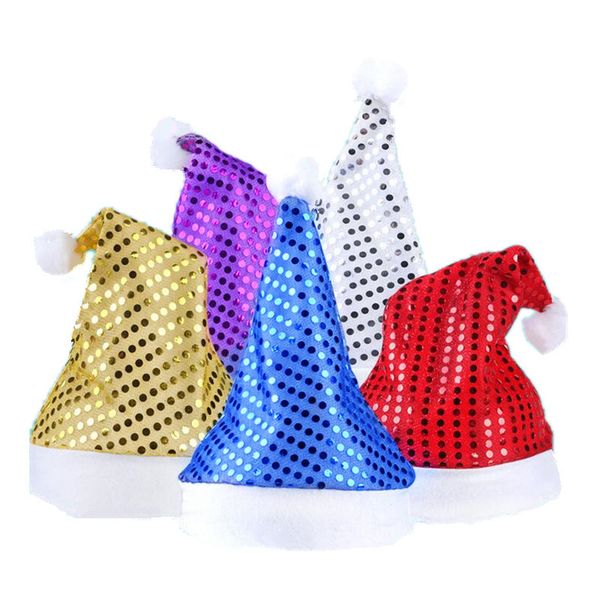 

cute christmas hat sequins christmas hat cosplay santa claus for kids adults party supplies