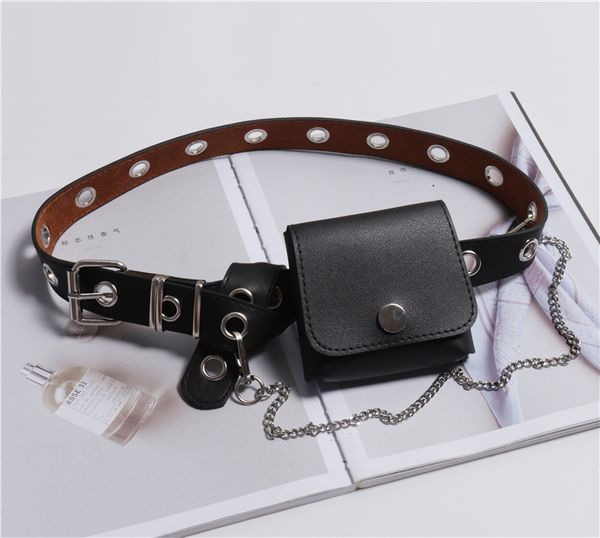 

2019 fanny pack women belt bag leather waist bag fashion women's pure color ring pu messenger shoulder chest pochete homem sc07