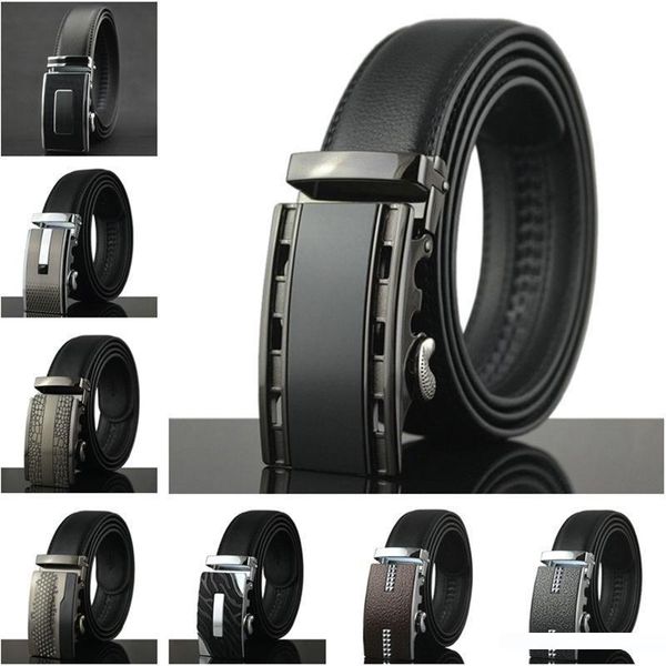 

luxury jeans cow business belts fashion cowskin waistband automatic buckle waist strap men women luxury casual belt, Black;brown