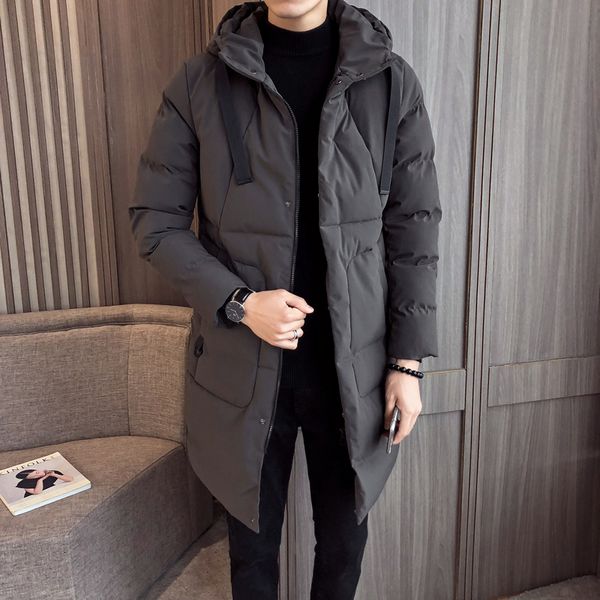 

fashion winter jacket men long thick warm parka coats mens hooded jacket black grey 5xl brand clothing t190908