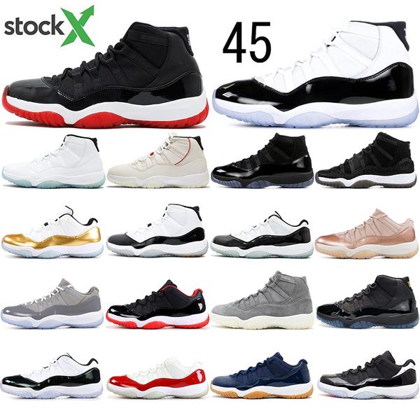 

with socks fashion mens and womens basketball shoes sneakers 11s concord number 45 bred cap and gown platinum tint men trainers 36-47